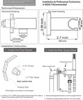 Technical drawing and installation guide for All Brass Wall Supply Elbow With Flange No Fuss One Piece Design Half Inch NPT Female Inlet G Half Inch Outlet Hand Shower Holder And Square Wall Bracket Brushed Nickel PVD Finish In Wall Pipe Compatible.