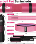 8 Piece Barbell Pad Set For Hip Thrusts And Squats, Includes Hip Pad, Squat Pad, Ankle Straps, Lifting Straps, Resistance Bands, Carry Bag