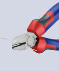 Comfort Grip Diagonal Cutters For Wire Cutting With Bevel Edges, Precision 62 HRC Cutting Edges cutting wire, red and blue handle