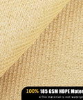 Close-up of sand-colored 12 Ft By 12 Ft By 12 Ft Sun Shade Sail Triangle Canopy fabric, showing 185GSM HDPE material texture.
