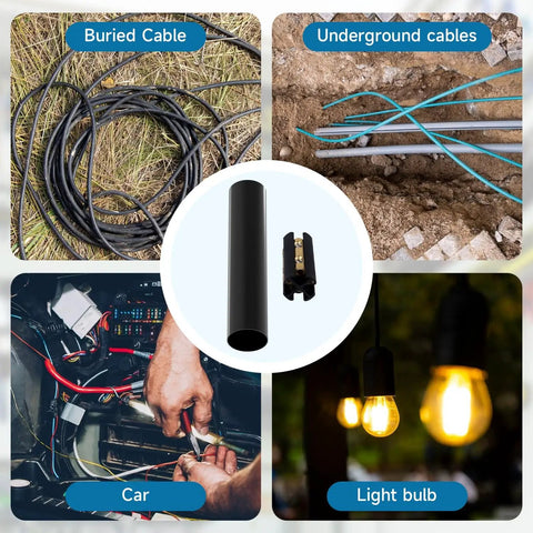 Wire Splice Kit For 14/3 To 8/3 Direct Burial UF Cable 600V Max With Heat Shrink Tubes And Connectors 5 Set DIY Friendly Pro Grade