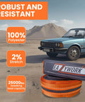 Two Pack 3 Inch By 10 Foot Heavy Duty Lift Straps With 25000 Lbs Breaking Load Capacity, Beefy Rigging Slings For Moving, Recovery, Tow, Crane, Tree Saver, Reusable Endless Straps With Durable Double Loop Ends. 100% polyester orange lift strap