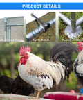 Heavy Duty Large Metal Chicken Coop With Outdoor Run features quick-connect frame, elastic buckle, and secure base with rooster
