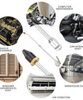 High Flow Industrial Air Blow Gun With Extensible 24 Inch Nozzle for cleaning vehicle, computer, car, windows, warehouse, and air conditioner dust.