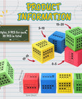 Ten Frame Foam Dice Set For Classroom Math 20 Colorful 2 Inch Dice In Red Green Blue Yellow For Subitizing Counting