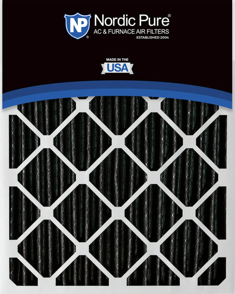 Heavy Duty Furnace Air Filter With Odor Control MERV 10 Pleated Carbon 16 By 24 By 1 Size front view six pack for home HVAC systems