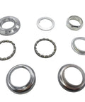 Lightweight 8 Piece Threaded Bicycle Headset Set For Front Fork Cups 1 Inch 24 TPI Fits Most Bikes Silver Durable Iron Construction
