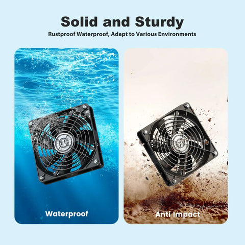 Solar Powered Chicken Coop Vent Fan Kit 5.5 Inch 20W Two Pack For Outdoors Waterproof Exhaust And Intake Fan For Sheds Dog Houses Greenhouses Air Circulation Cooling Easy Install