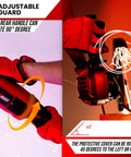 Beefy Heavy Duty 9 Inch Angle Grinder With 17.2 Amp Motor Delivers 6300 RPM For Metal And Concrete Cutting Rotating Handle