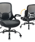 Beefy 400 Lb Heavy Duty Office Chair With 5 Inch Thick Seat Ergonomic Desk Chair Adjustable Armrests Mesh Executive Chair Back View
