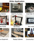 Collage showing various applications using 48 Inch T Slot 2020 Aluminum Extrusion Profile for 3D Printer and CNC DIY