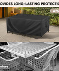 Outdoor Furniture Covers Waterproof Heavy Duty 420D Oxford Table Chair Sofa Desk Cover for All Weather Protection Black