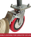 Tough As Nails Heavy Duty 6 Inch Adjustable Leveling Screw Jack Caster Wheels with double lock brakes for secure use.
