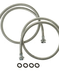 Heavy Duty Stainless Steel Washing Machine Hoses, 4-Foot, 2-Pack With Lead-Free Construction And Protective Polymer Coating
