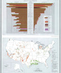 Massive 42 By 63 Inch Map Poster Of United States Nonmetal Raw Materials From 1970 Gallery Print Wall Art For Geography Buffs