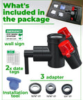 Eye Wash Kit For Faucets, Emergency Faucet Mounted Eyewash Station With Sink Attachment, includes adapters, tags, wall sign.