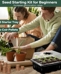 Six Pack Seed Starter Trays With 90 Coco Coir Pellets Adjustable Humidity Germination Tray With Dome Lids in indoor use