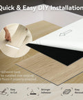 Self Adhesive Luxury Vinyl Floor Tiles 6x36 Inch Planks With Deep Wood Grain 36 Pack Covering 54 Sq Ft Waterproof DIY Flooring For Kitchen Living Room Hallway And More Ready To Install showcasing easy installation with peel and stick method.
