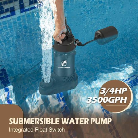 Beefy Three Quarter Hp Stainless Steel Submersible Sump Pump Delivers Thirty Six Hundred Gph With Auto Or Manual Mode
