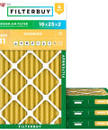 16x25x2 MERV 11 Pleated Air Filter For Allergies And Pets Great For Home Use Electrostatic Replacement For HVAC Furnace Or AC 4 Pack