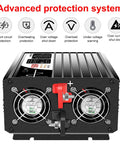 Heavy Duty 1500W Power Inverter 72V To 120V Pure Sine Wave features dual cooling fans and advanced protection system.