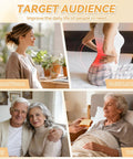Images showing target audience for Cyanvine Electric Lifting Backrest For Bed With Remote Control: pregnant women, elderly, patients with back/neck injuries.