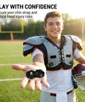 Football player holding Football Helmet Chinstrap Thumb Screws Kit for SpeedFlex Youth, Must Have Replacement Hardware Kit
