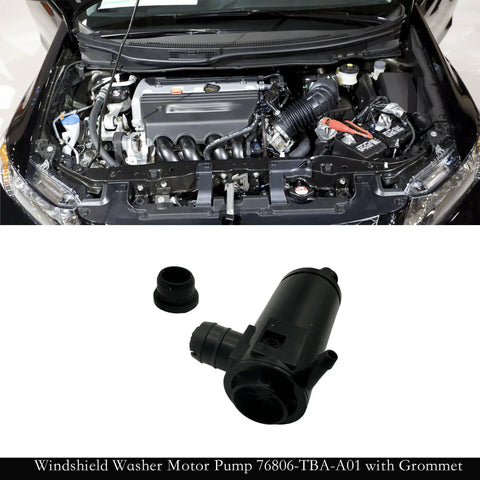 Windshield Washer Pump Motor For Honda Civic And Honda Insight Replacement 76806 TBA A01 With Grommet, engine view