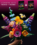 Botanical Flower Bouquet Building Kit With 15 Realistic Stems Like Roses Snapdragons Poppies Asters Daisies And Grasses For Adults hand-held LEGO bouquet set