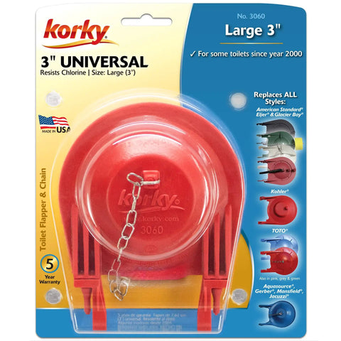 Universal 3 Inch Toilet Flapper Replacement With Long Lasting Rubber No Fuss Easy To Install Fits Most Large 3 Inch Flush Valves Red Made In USA Toilet Repair Part