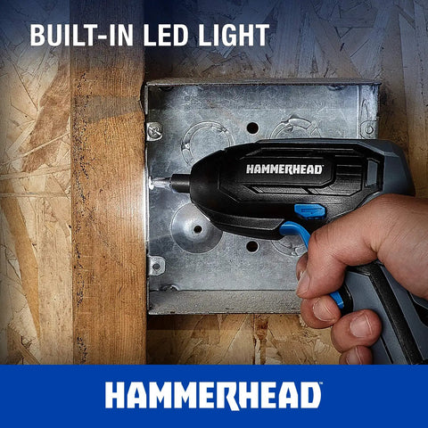 Lightweight 4V Cordless Screwdriver With 9 Bit Set Micro USB Charging being used for DIY hardware installation.