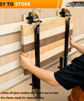 Go-To Heavy Duty 48 Inch Panel Clamp Set Two Pack With 4 Way Pressure Steel Parallel Clamps For Flat Panels, Dining Tabletops, Wide Doors And Woodwork, Adjustable Parallelogram Couplers For Precise Cutting Board Projects on glued wood panel