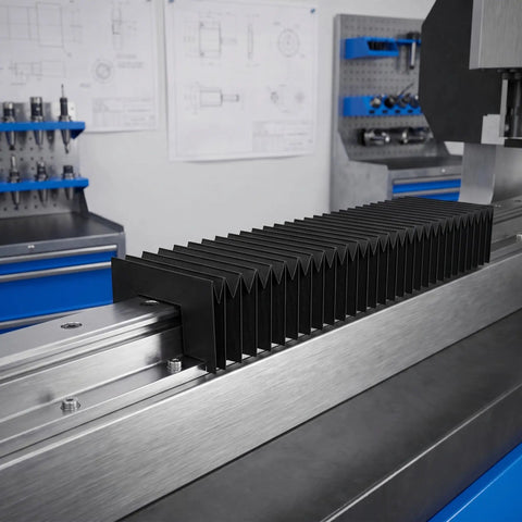 Heavy Duty Milling Machine Accordion Bellows Cover 4x4 Inch CNC Way Guard Oilproof Dustproof Protective Shield on rail