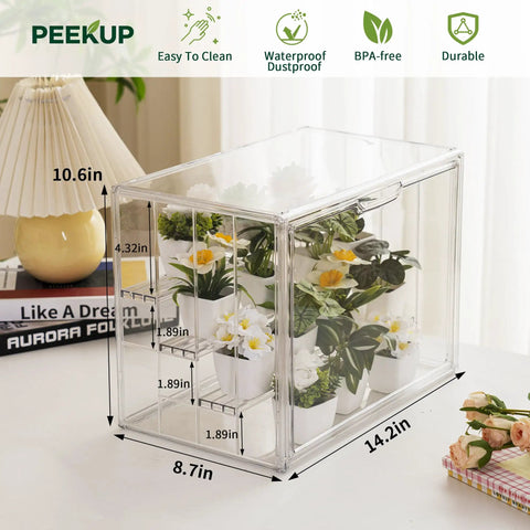 Clear Mini Indoor Greenhouse For Seed Starting And Propagation Easy To Use Tiny Tabletop Grow House With Magnetic Door Portable Seedling Starter Warmer For Home Gardening And Display
