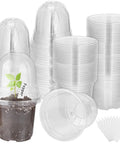 36 Packs 4 Inch Plant Nursery Pots With Humidity Dome Transparent Plastic Planters For Seed Starting Seedlings Indoor Outdoor Garden Kit With Plant Labels For Easy Growth Tracking
