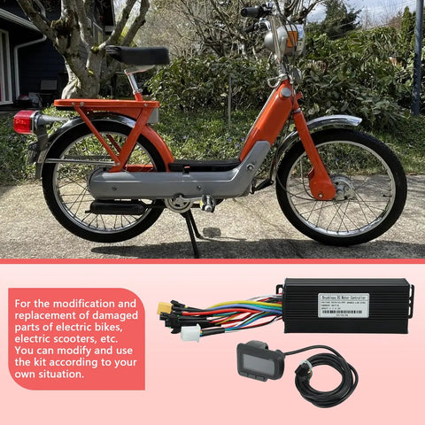Electric Bike Controller LCD Display Kit For 24V 36V And 48V Systems 1000W To 1500W Motors 30A Sine Wave Controller With EN06 LCD Plug And Play All In One Complete Kit For E Bikes And Scooters Three Mode Operation