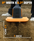 Upgraded Cordless Garden Tiller With Dual 2.0Ah Batteries, 9-Inch Width, 48 Steel Tines, Rototiller Cultivator in action on soil