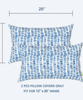 Outdoor Lumbar Pillow Covers 12x20 Inches Pack Of 2 Covers Only Fade Resistant Polyester Cushion Cases For Patio Balcony Garden All Weather Use Pebble Blue