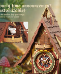 Close-up of 3D Wooden Puzzle Cuckoo Clock Model Kit With Real Function for adults, showing details of the DIY clock and cuckoo.