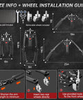 Upgrade Your Home Gym With This Badass 3 In 1 Twister Arm Trainer. Size info and wheel installation guide shown.