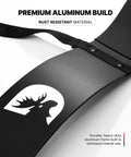 Arm Blaster For Biceps And Triceps, showcasing deep isolation design with rust-resistant premium aluminum build and adjustable strap.