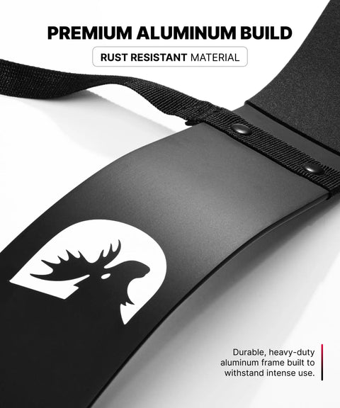 Arm Blaster For Biceps And Triceps, showcasing deep isolation design with rust-resistant premium aluminum build and adjustable strap.