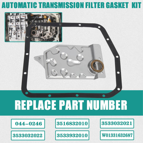 Automatic Transmission Filter Kit For Toyota Camry 1986 To 2001, Solara 1999 To 2001, Celica 1986 To 1999 Replaces 044 0246 58994 Includes Gasket