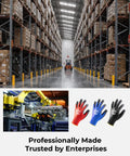 Ultra Thin Lightweight Work Gloves With Grip Polyurethane Coating EN388 2016 showcased in a warehouse setting