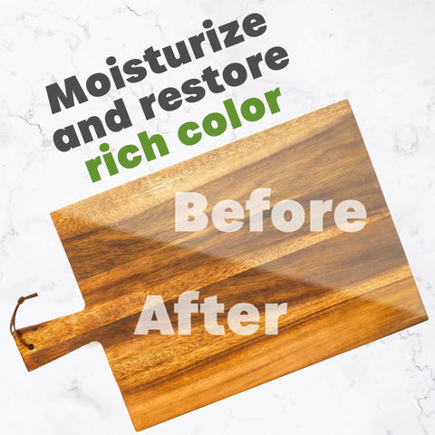 All American Food Grade Mineral Oil For Wood Care Keeps Your Cutting Boards Butcher Block Counters Smooth with before-after image