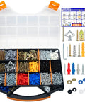 Grab And Go 1332 Piece Drywall Anchors And Screws Kit With 21 Sizes M8 M12 M13 Plastic Expansion Anchors case