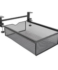 Under Desk Hidden Drawer With No Drilling Mount And Rustproof Metal Build, Slide Out Storage Organizer, black undermount design