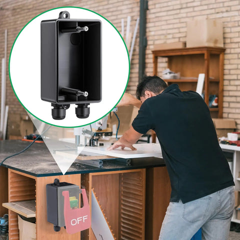 Deep Switch Box With Hardware Waterproof ABS Plastic Electrical Project Case For Tools Extra Wiring Room 4.4 X 2.7 X 2.3 Inch Interior Safe Power Off Box Compatible With 71834 71007 71651 71054 71577 on workshop machine