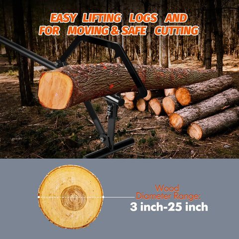 Log Roller Lifter Heavy Duty Cant Hook For Rolling Logs Up To 25 Inch Diameter, Adjustable Log Jack With Tilt Hook in use