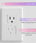 8 Pack Self Closing Electrical Outlet Covers For Easy Babyproofing Universal Wall Socket Plates With Automatic Sliding Caps No Fuss